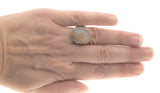 Retro Translucence - Art Deco Sterling Silver Agate Gents Ring