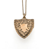 Jewelled Shield - Victorian 9K Carnelian Engraved Locket (VICP054)