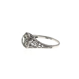 Dew - Estate Sterling Silver Natural Green Amethyst Filigree Ring (ER103)