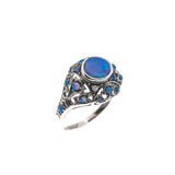 Kaleidoscope Of Blues - Estate Sterling Silver Blue Opal Ring (ER115)