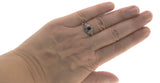 Purple Moon Over The Sea - Estate Sterling Silver Natural Amethyst & Seed  Pearl Filigree Ring  (ER061)
