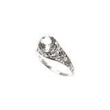 Elusive Dream - Estate Sterling Silver Natural Green Amethyst Filigree Ring (ER108)