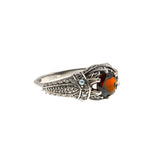 Red Sea Jewel - Estate Sterling Silver Natural Garnet & Seed Pearl Ring  (ER124)