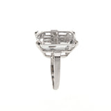 Retro Drama - Vintage 14K White Gold Emerald Cut Quartz Solitaire Ring (VR268)