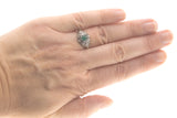 Evergreen - Estate Sterling Silver Emerald & Seed Pearl Filigree Ring (ER058)