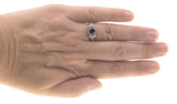 Red Sea Jewel - Estate Sterling Silver Natural Garnet & Seed Pearl Ring  (ER124)
