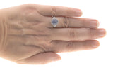 Mystical Star - Vintage Platinum Natural Star Sapphire & Diamond Ring (VR389)