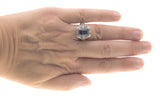 Sea Of Filigree - Estate Sterling Silver Natural London Blue Topaz Filigree Ring (ER119)