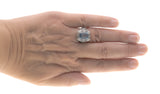 Tranquil Blue - Estate Sterling Silver Blue Natural Topaz Filigree Ring  (ER106)