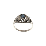 Blue Bayou - Estate Sterling Silver Sapphire & Seed Pearl Ring (ER059)