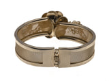 La Vie En Rose - Vintage Gold Tone Genuine Cultured Pearl Mesh Bangle Bracelet (VB058)