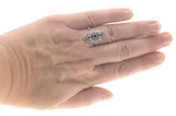 Blue Intricacy - Estate Sterling Silver Natural London Blue Topaz & Seed Pearl Filigree Ring (ER177)
