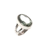 Dew Drop - Vintage Sterling Silver Green Amethyst Ring (VR648)