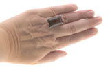 Smoke Gets In Your Eyes - Art Deco Sterling Silver Smoky Quartz Cocktail Ring (ADR209)