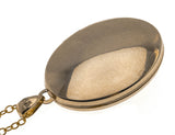 Sentimental Intricacies - Vintage 9K Gold & Crystal Silk Lined Filigree Locket (VP139)