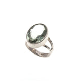 Dew Drop - Vintage Sterling Silver Green Amethyst Ring (VR648)