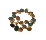 Jewelled Wreath - Vintage D'Orlan Gold Plated Enamel Brooch (VBR034)