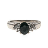 Roses Are Red Sapphires Are Blue - Vintage 14K White Gold Sapphire & Diamond Ring (VR588)