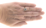 Marquise Contrast - Vintage 10K Gold Sapphire & Diamond Marquise Cluster Ring (VR626)