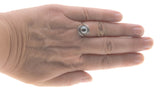 Exotic Treasure - Estate Sterling Silver Tahiti South Sea Cultured Black Pearl & Cz Ring (ER232)