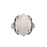 Moonbeam - Estate Sterling Silver Moonstone Filigree Ring (ER182)