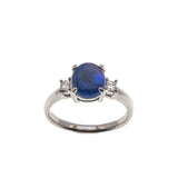 Galaxy - Vintage Platinum Black Opal & Asscher Cut Diamond (VR611)