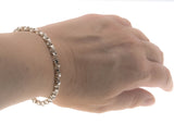 Silvery Adornment - Vintage Sterling Silver Fancy Link Bracelet (VB045)