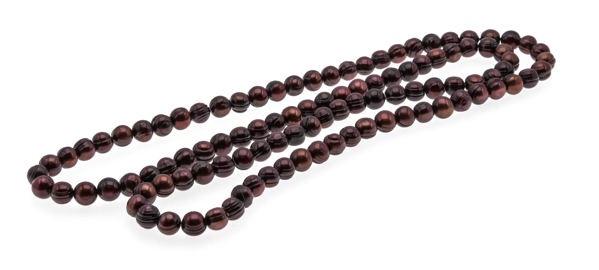 Aubergine Treasure - Vintage Genuine Cultured Pearl Jewelled Tone Pearl Necklace  (VN081)