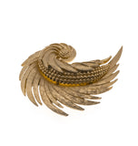 Golden Feather - Vintage Marcel Boucher Feather Brooch (VBR092)