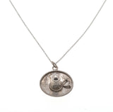 Olé  -  Vintage Sterling Silver Sombrero Hat Pendant & Chain (VP097)