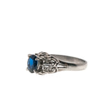 Blue Royale - Vintage Retro Platinum Ceylon Blue Sapphire & Diamond Ring (VR612)