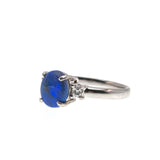 Galaxy - Vintage Platinum Black Opal & Asscher Cut Diamond (VR611)