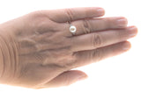 Treasure Island - Estate Sterling Silver Freshwater Pearl & CZ Ring (ER228)