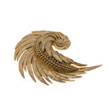 Golden Feather - Vintage Marcel Boucher Feather Brooch (VBR092)