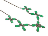 Garden Stroll - Edwardian Brass Chrysoprase & Paste Necklace (EDN020)
