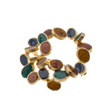 Jewelled Wreath - Vintage D'Orlan Gold Plated Enamel Brooch (VBR034)