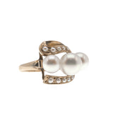 Sea Spray -  Vintage 14K Gold Cultured Pearl Ring (VR564)