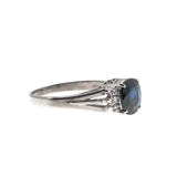 Deep Sky - Vintage Platinum Sapphire & Diamond Ring (VR628)