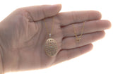 Sentimental Intricacies - Vintage 9K Gold & Crystal Silk Lined Filigree Locket (VP139)