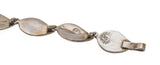 Leaves Of Iridescence  - Vintage Sterling Silver Abalone Leaf Bracelet (VB051)