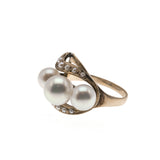 Sea Spray -  Vintage 14K Gold Cultured Pearl Ring (VR564)