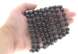 Midnight - Vintage Plastic Knotted Black Bead Necklace (VN082)