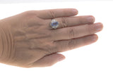 Ceylon Skies -  Vintage Platinum Ceylon Sapphire GIA (No Heat) Diamond Ballerina Ring (VR530)