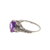 Color Change Adornment - Estate Sterling Silver Lab Created Alexandrite Ring  (ER217)