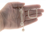 Ivory Treasure - Art Deco Genuine Carved Ivory Lariat Necklace (ADN065)