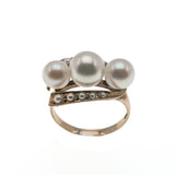 Sea Spray -  Vintage 14K Gold Cultured Pearl Ring (VR564)