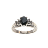 Roses Are Red Sapphires Are Blue - Vintage 14K White Gold Sapphire & Diamond Ring (VR588)