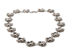 Anemone Delight - Vintage Birks Sterling Silver Floral necklace (VN072)