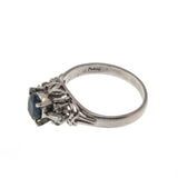 Blue Royale - Vintage Retro Platinum Ceylon Blue Sapphire & Diamond Ring (VR612)