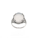 Moonbeam - Estate Sterling Silver Moonstone Filigree Ring (ER182)